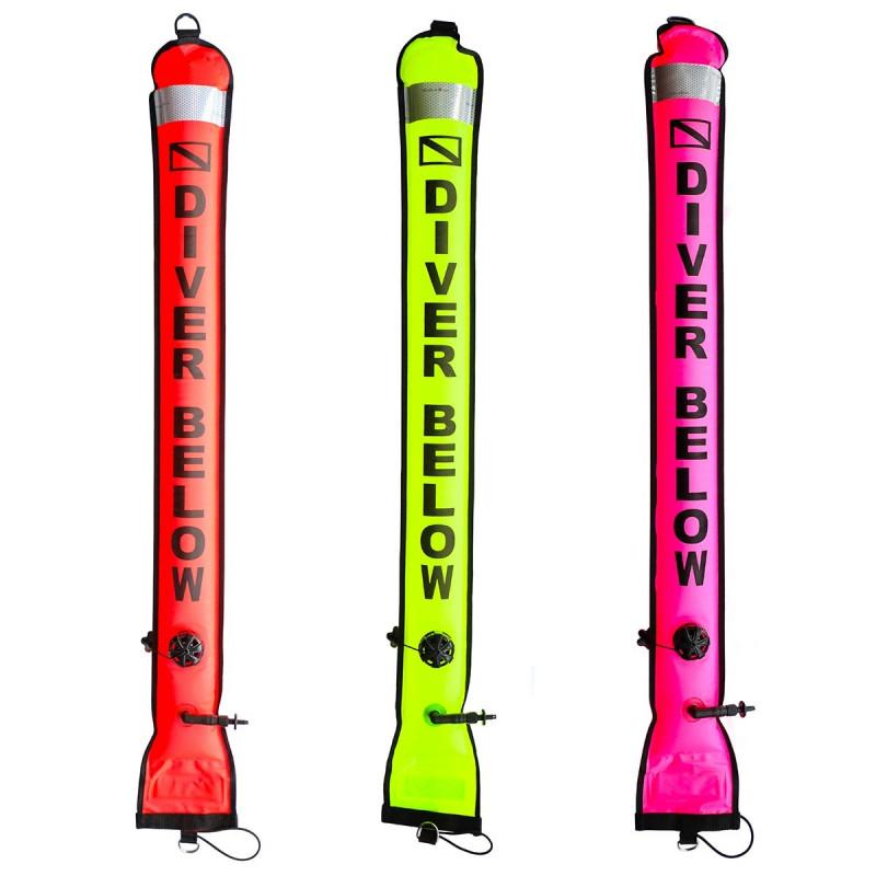 DYNWAVE High Visibility Scuba Diving Diver Surface Marker Buoy SMB with Yellow Line 