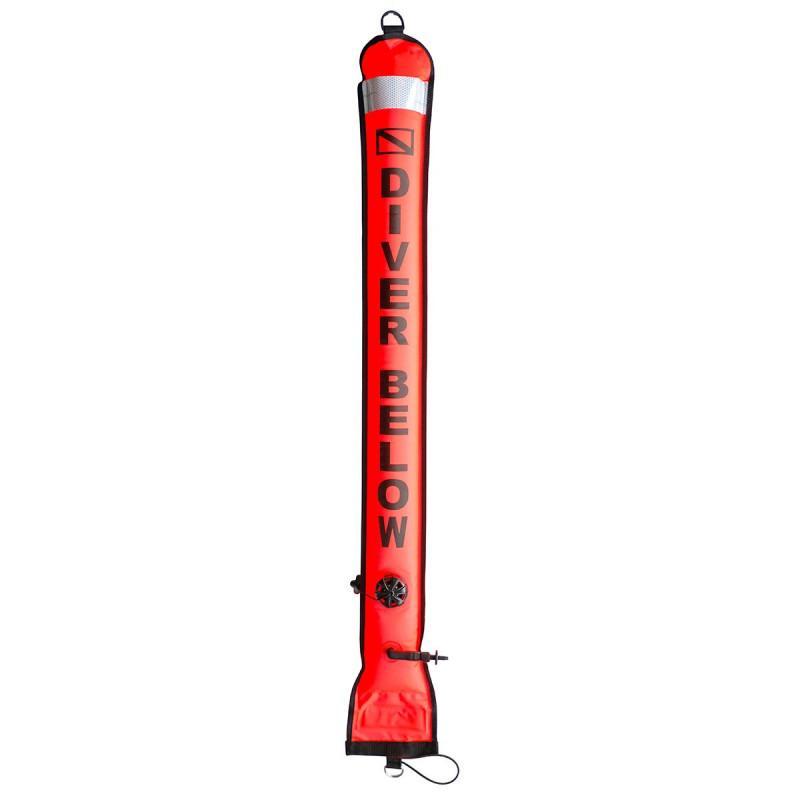 Tbest 6FT Diving Surface Marker with High Visibility Reflective Band Inflatable Scuba Diving SMB Surface Signal Marker Buoy Accessory Diving Safety Gear