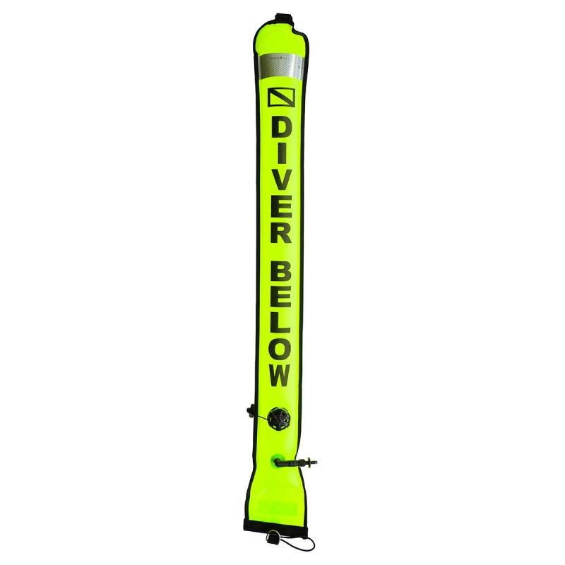 High Visibility Scuba Diving Diver Surface Marker Boje SMB mit gelber Linie 